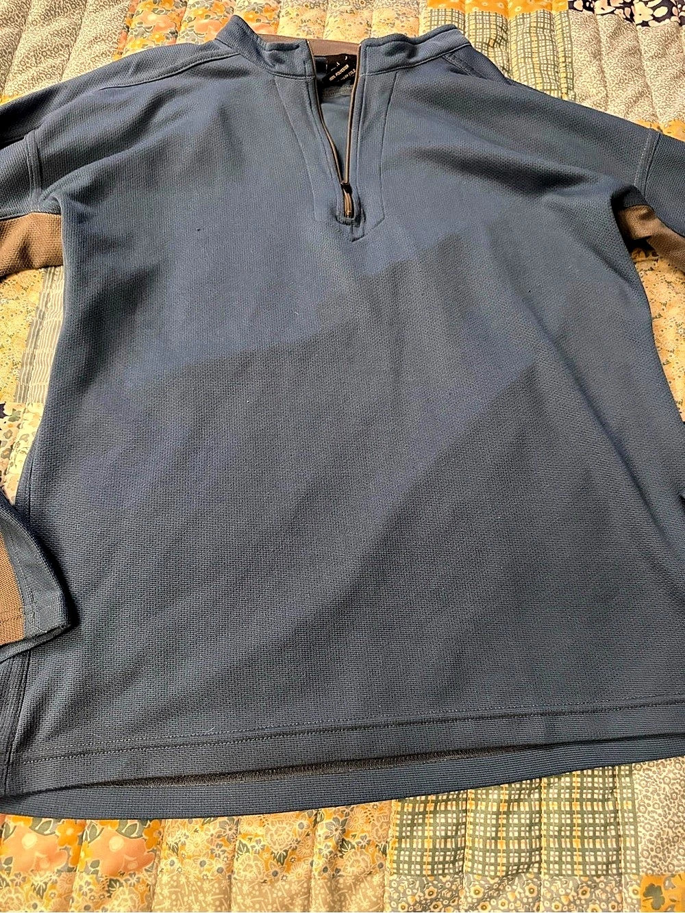 prAna Men's Blue Quarter-Zip Polo Size XL - Picture 2 of 4